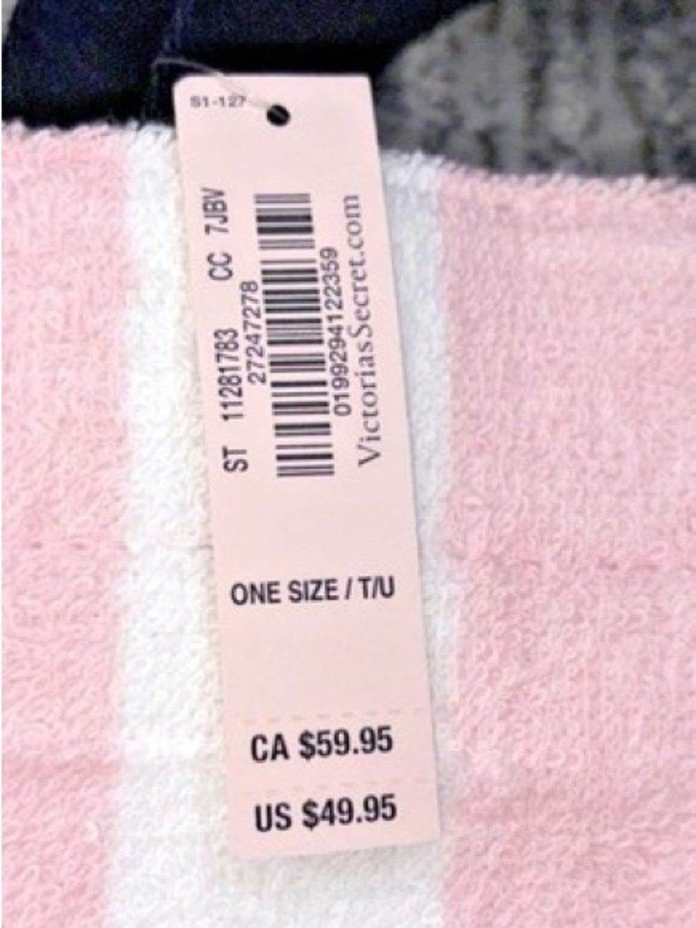 Victoria's Secret Pink & White Striped Tote Bsg - Picture 7 of 7